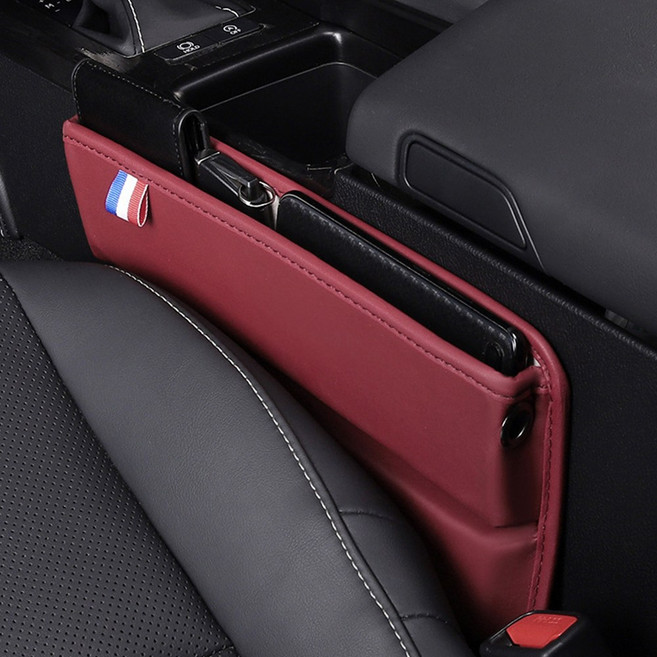 하우쏠 차량용 방수 틈새 시트 사이드 포켓 수납 정리함, 버건디, 1개