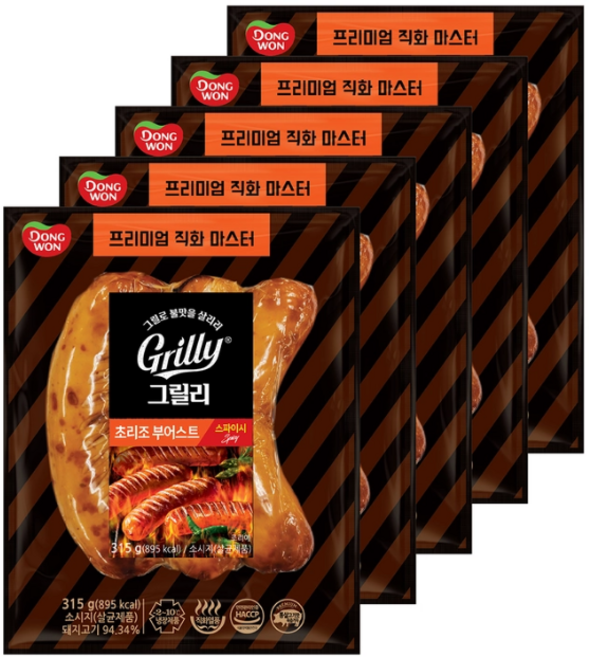 동원 그릴리 크럼 부어스트(오리리널), 315g, 5개