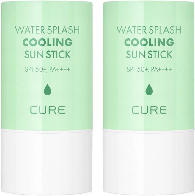 김정문알로에 큐어 워터 스플래쉬 쿨링 선스틱 SPF50+ PA++++, 23g, 2개