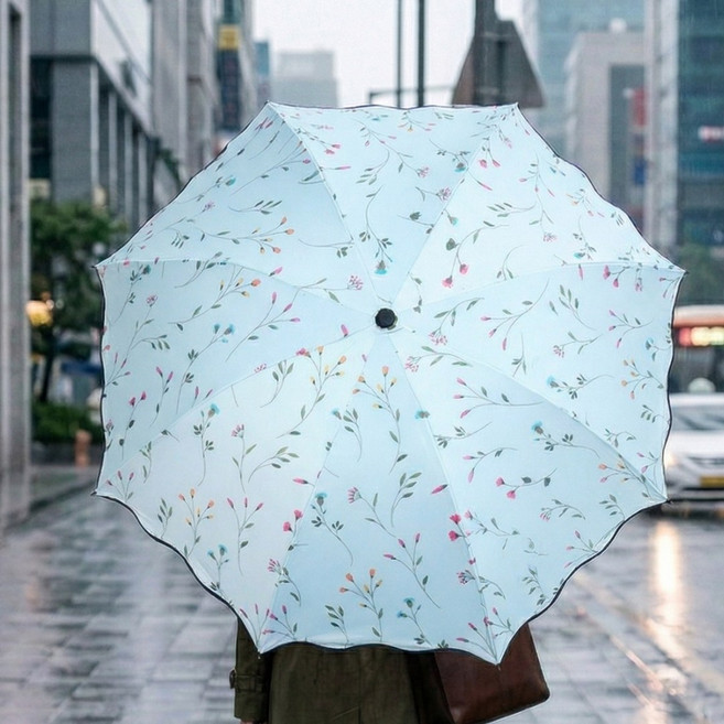 이븐스 꽃무늬 거꾸로 우산 자외선차단 암막 양산