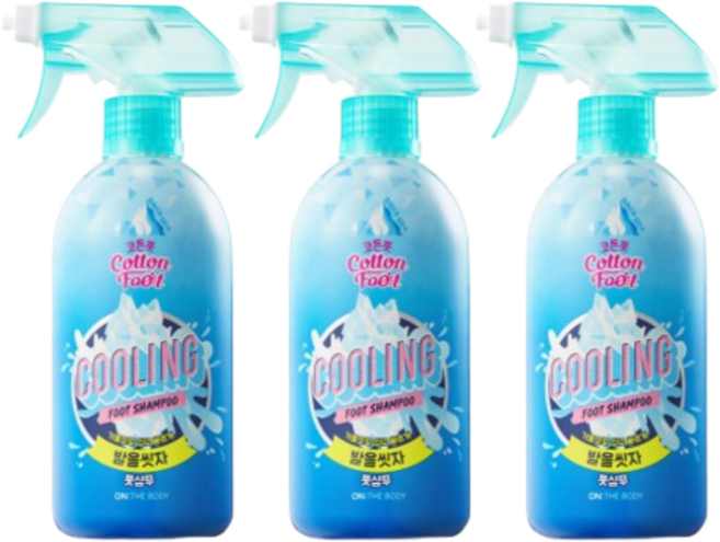 온더바디 코튼풋 발을씻자 풋샴푸 쿨링 알래스카 빙하수 510ml 3개, 3개입, 1개