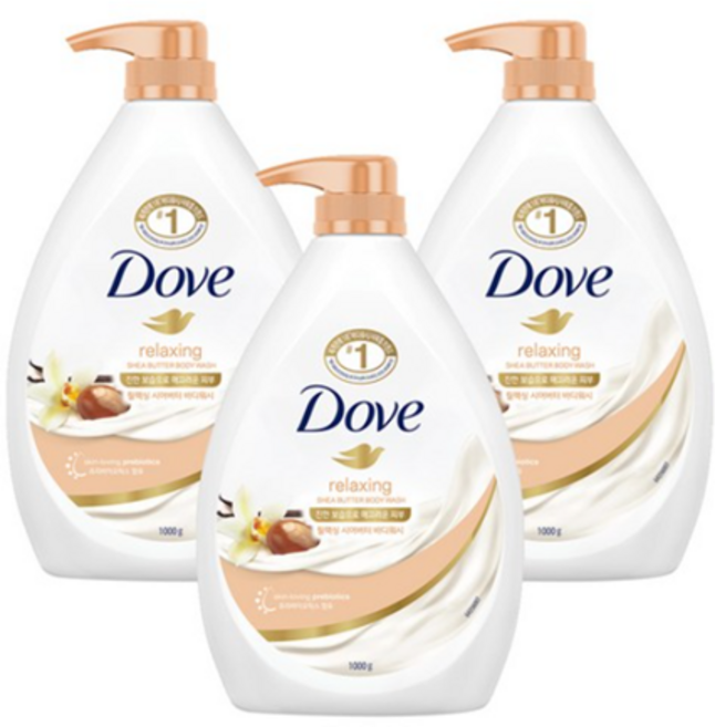 도브 릴랙싱 시어버터 바디워시, 1kg, 3개