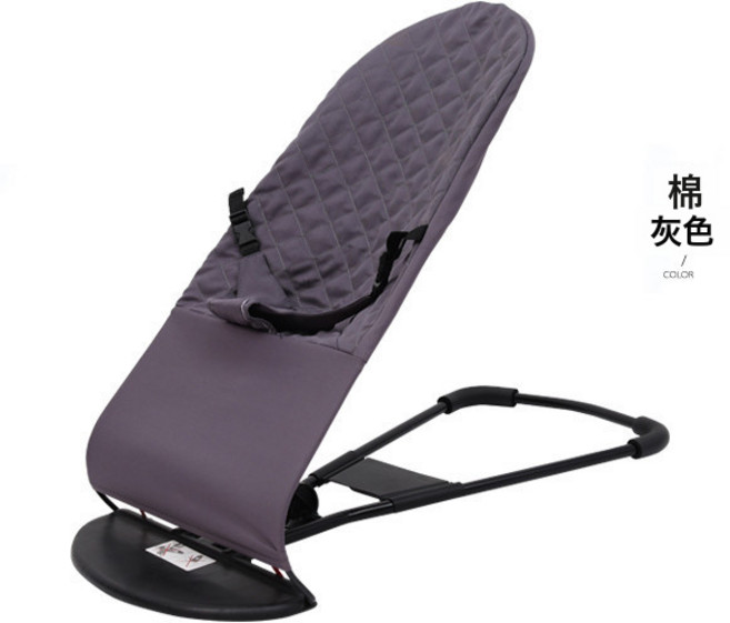 DIU 嬰兒搖搖椅哄娃哄寶寶哄睡搖籃躺椅可摺疊可調節搖搖椅安撫椅, 1件, 深灰色菱形款:如圖