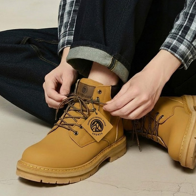 에스비피 남성 키높이 4.5cm 캐주얼 워커 하이탑 미들 통굽 작업화 웰트화 부츠