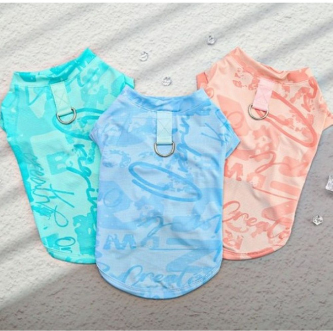 HEDAIN강아지수영복 애견 여름옷 쿨링티, 아쿠아, 1개