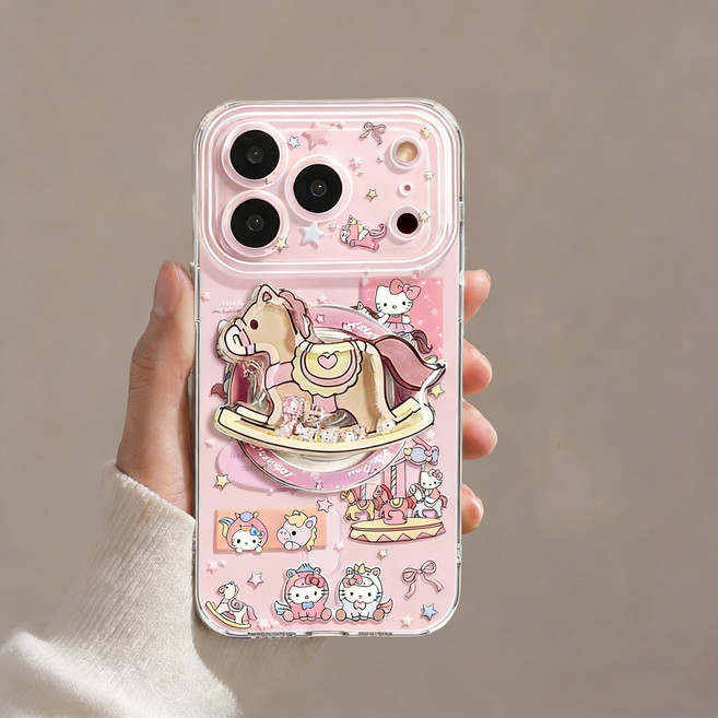 아이폰 17 16 15 프로 프로맥스 실리콘 맥세이프 낙상 방지 핸드폰케이스 회전목마