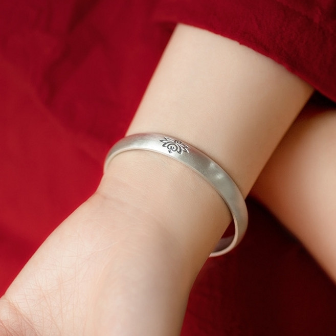 뱅글 팔찌 연꽃 오픈형 만트라 연화 앤틱 by 선연주