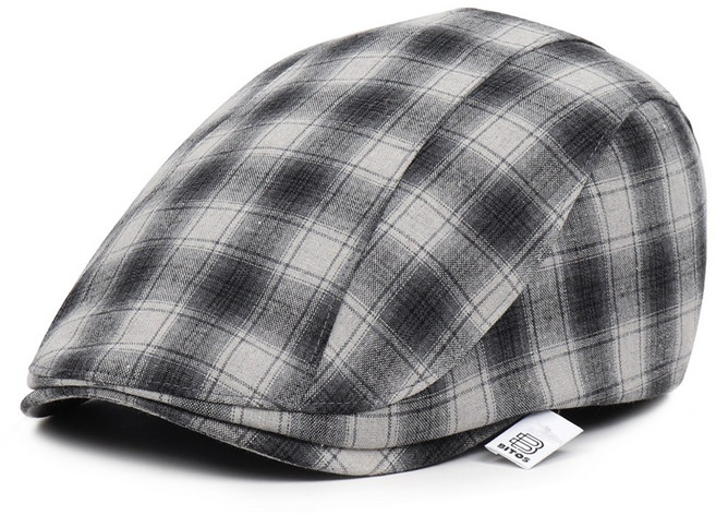 비토스 국내제작 울프 체크 면 사계절용 헌팅캡