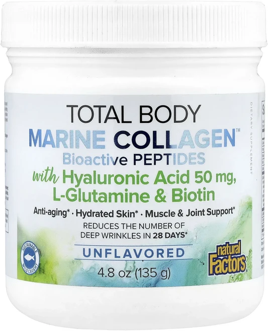 Natural Factors Total Body Marine Collagen 생체활성 펩타이드 무맛 135g(4.8oz), 1개 - 쿠팡