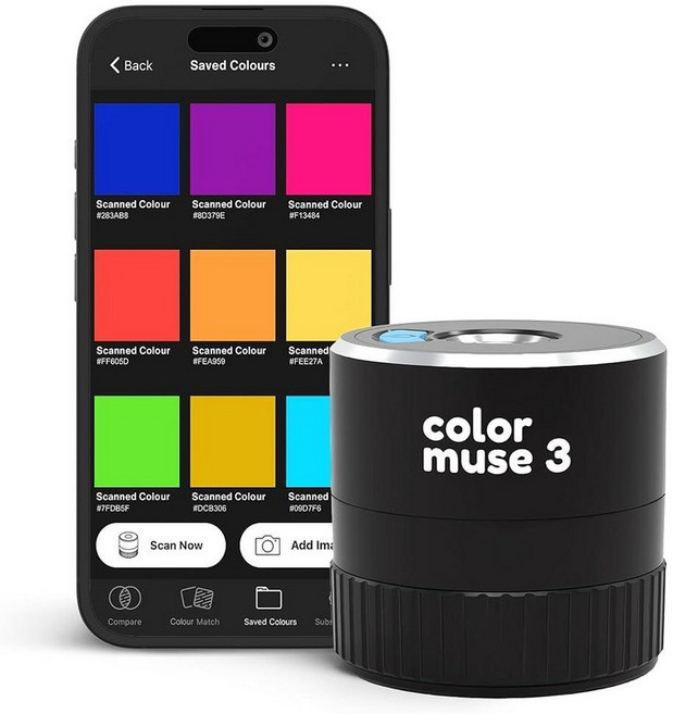 장치 휴대 정확한 무선 블랙 휴대용 스캐너 사이즈 색계 센서로 프로젝트 간편한 색상 및 디지털 페인트 광택 3 포켓 u2013 매칭 u2013 컬러 및 u2013 색상 실내/외, Color Muse 3