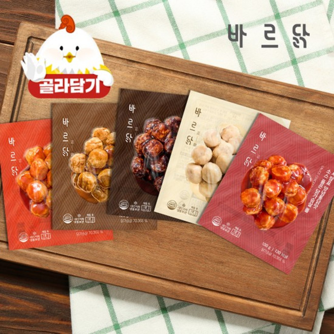 [바르닭] 소스품은 닭가슴살 볼 5종 10팩 골라담기, 중화짜장 10팩, 100g