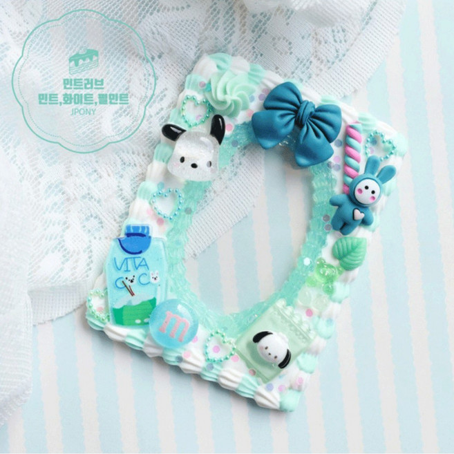 제이포니 데코덴 탑로더 꾸미기 2탄 재료 탑꾸 세트 포토카드 파츠, 42.민티드러브, 1개, 혼합색상, 200g