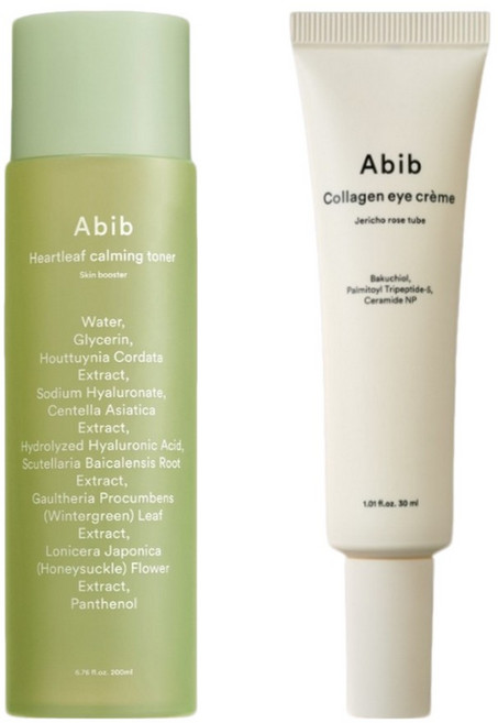 아비브 진정 보습 듀오 세트 – 어성초 카밍 토너 200ml + 콜라겐 아이크림 부활초 튜브 30ml, 1개