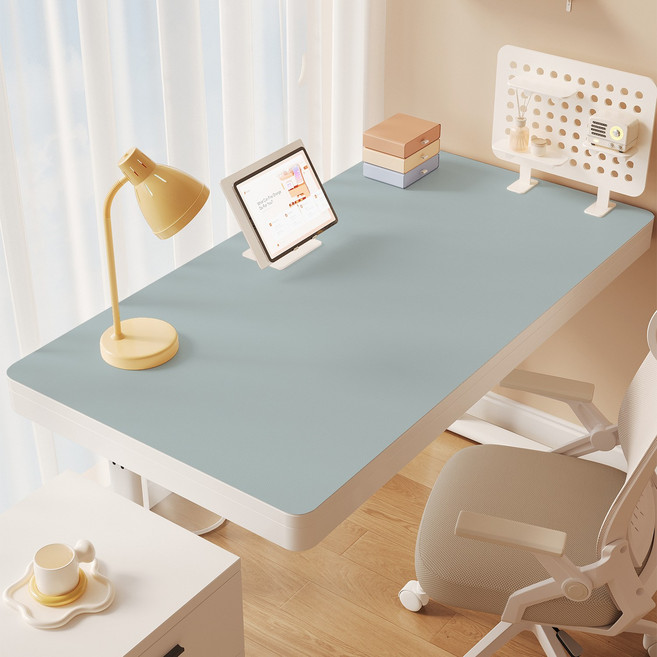 깔끔한 미끄럼 방지 책상 매트 수상스키 학생 책상 매트 사무실 책상 보호대 다용도, 1개, 라아트 블루(120*60)