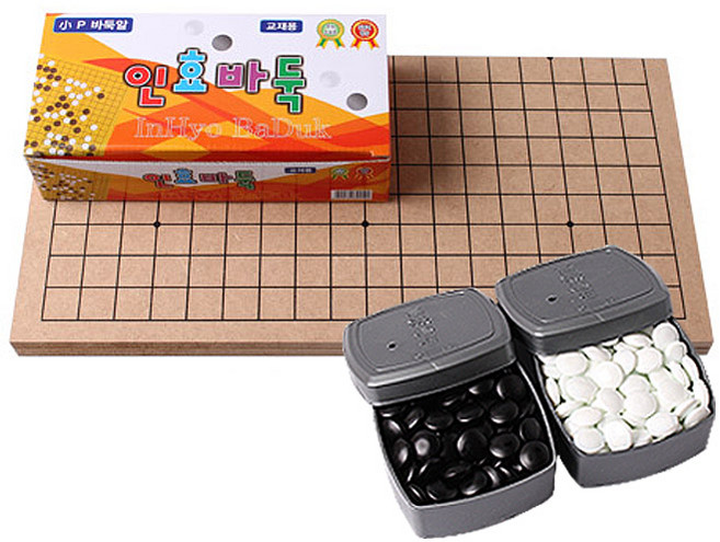 10mm 국산 정품 40년전통 인효초자 바둑판세트 바둑알 포함 바둑판 장기판 보드게임, 혼합색상, 1개