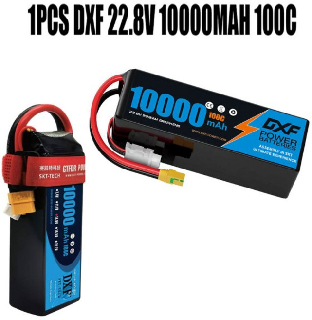 DXF 6S 리포 배터리 10000mAh 22.2V XT90 플러그 하드케이스 RC 헬리콥터 드론 UAV FPV 보트용, 01 빠른  Mainland, 09 2PC 4S 10000 TRX