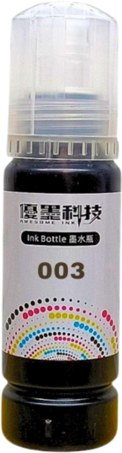 優墨科技 台灣副廠品牌 EPSON 003相容墨水 L3110 L3116 L3150 L3156 L5590 L5290, 黑 70ml BK, 1個