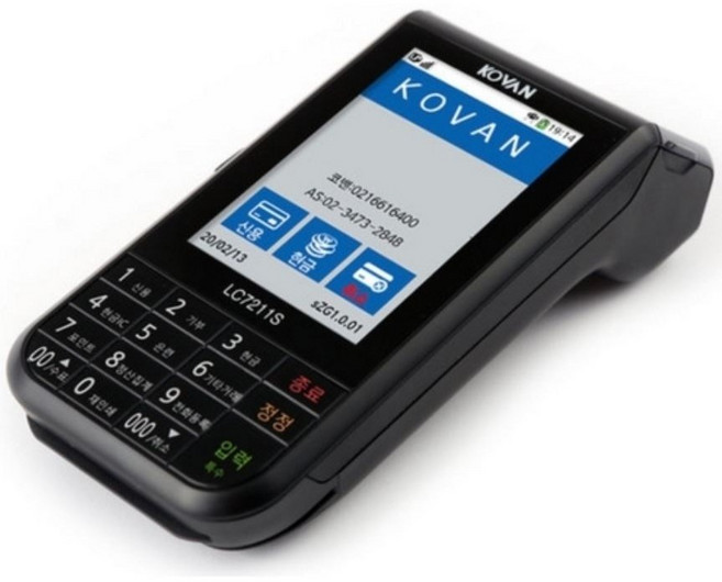 모빅컴정보 엘지개통 카드단말기 휴대용카드단말기 무선카드단말기 카드조회기 삼성페이승인 현금영수증승인 (주)조아전자 (주)KOVAN LC-7211S