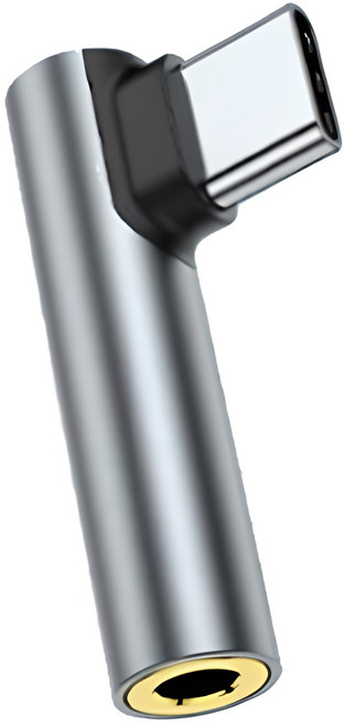 요이치 플레인n USB C타입 TO DAC 내장 오디오 이어폰 젠더, 3.5mm, 다크 그레이, 1개