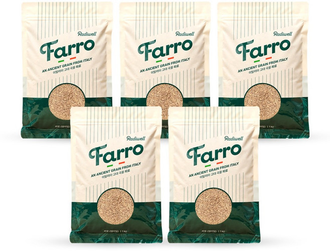[본사공식] 래디웰 파로쌀 엠머밀 이탈리아 파로 곡물 (1kg 5팩), 1kg, 5개