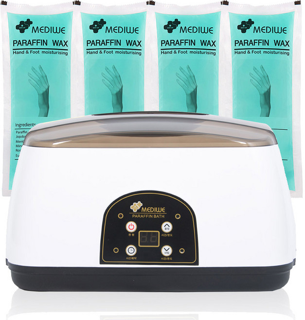 메디위 온도 조절 예약 기능 파라핀 베스 WE-1000 + 기본왁스 4p + 손 커버 + 발 커버 + 전용 붓 세트, 1개