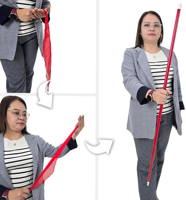 JL매직 스카프에서 순식간에 지팡이가 된다!! 마술세트 쉬운마술 무대 공연 학예회, 1세트