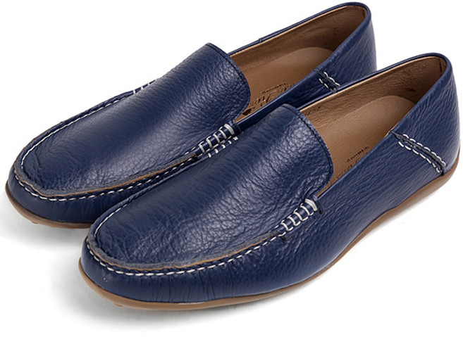 RHJ-54-405 블루 낮은굽1cm 남자로퍼 소가죽 수제화