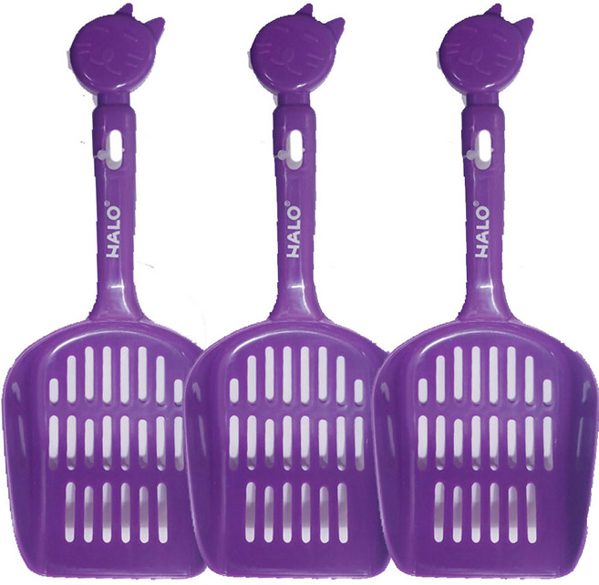 미오미아 고양이 화장실 촘촘삽 깔끔 모래삽 빠른 청소 배변삽 고양이똥삽 똥삽, 3개, 보라색