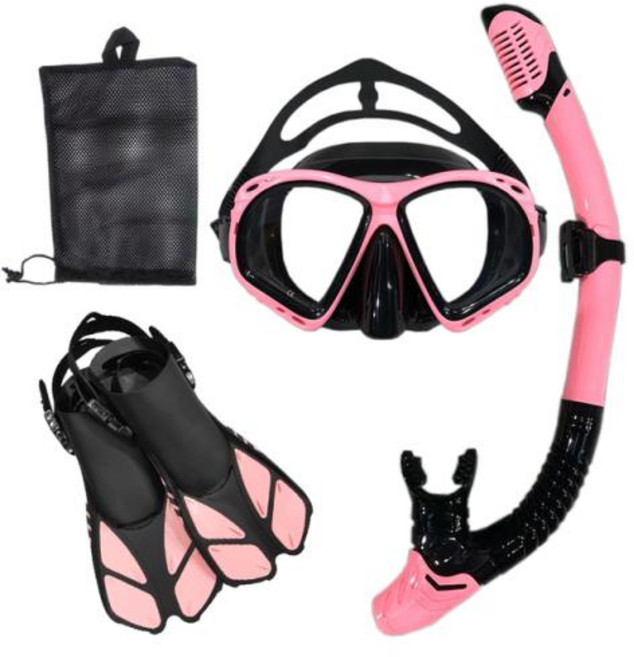 스노쿨링 스노클 다이빙 마스크 및 고글 수영 튜브 세트 성인 남녀 공용 물놀이, 29) pink black  SM