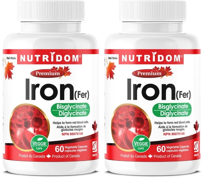뉴트리돔 캐나다 킬레이트 철분제 60캡슐x2통, 2개, 60정 - 쿠팡