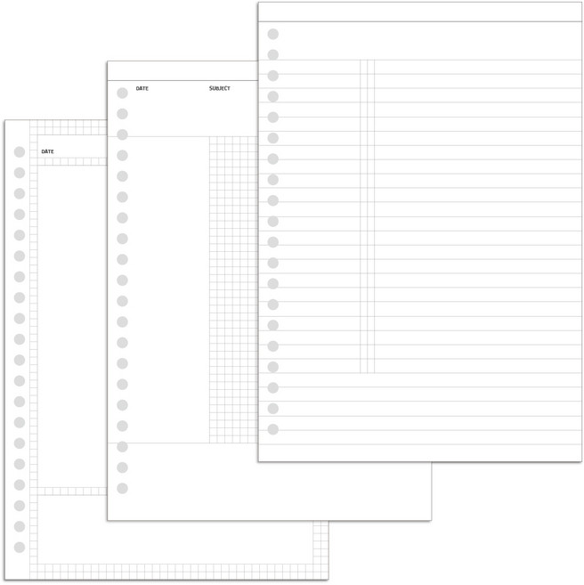 데이스테이션 A5 6공 바인더 코넬 필기 노트, 그리드B 120g