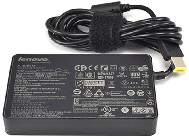 Lenovo 정품 20V 3.25A slim tip 어댑터 ThinkPad X1 Yoga T470 신모델 충전기, 1개