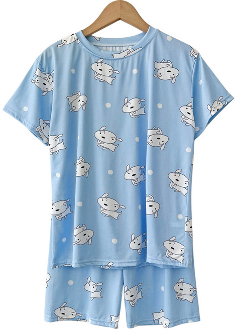 제니유 여름 잠옷 세트 반팔 홈웨어 파자마 여성 남성 주니어 빅사이즈