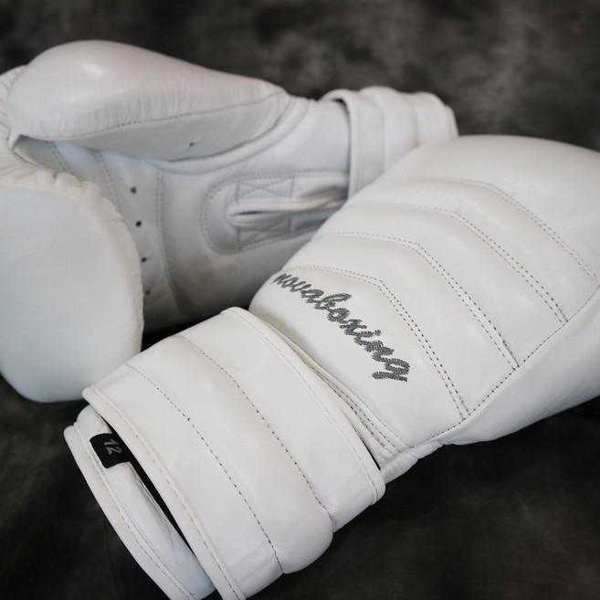 NOVABOXING 노바복싱 797 복싱글러브 (천연소가죽), 1세트, 하양