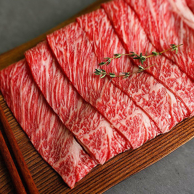 한우 소고기 대패 등심 200g 마블링 슬라이스 구이용 샤브샤브 고기말이 불고기, 1개