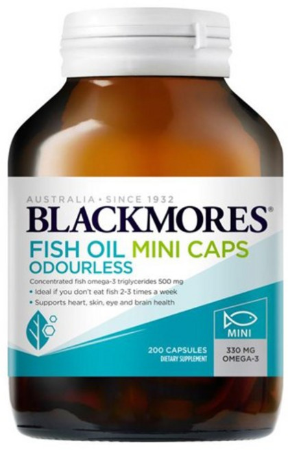 블랙모어스 복용하기 편한 미니 사이즈 무취 피시오일 1000mg 200정, 1개