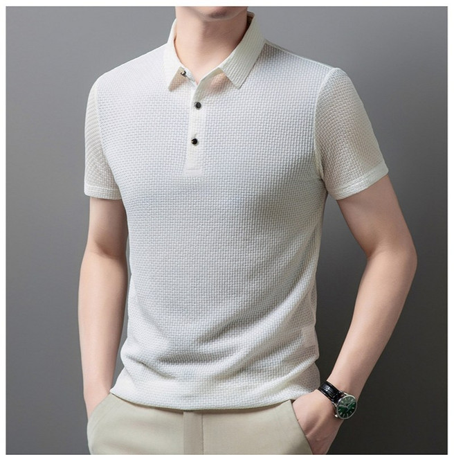 待灣仔 排汗冰絲POLO衫 短袖T恤 網眼透氣速乾 多色可選 舒適涼感體驗, K181_白色,3XL_68~75公斤穿, 白色