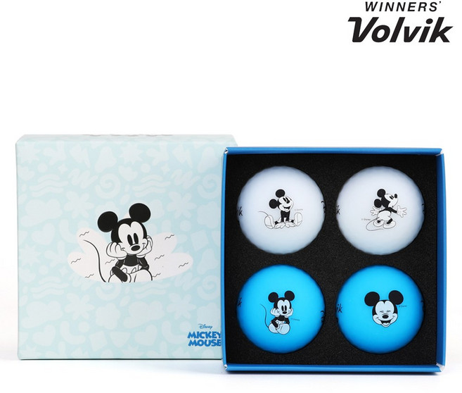 볼빅 골프공 선물 세트 VIVID 디즈니 캐릭터 스페셜박스 4구 (6종 택1), 1개, 미키 블루밍 BBWW, 4개입