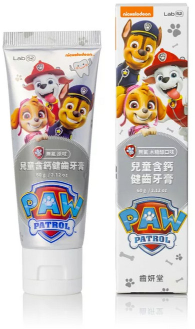【Lab52齒妍堂】兒童無氟含鈣健齒牙膏 (60g)︱汪汪隊聯名, 1個, 原味
