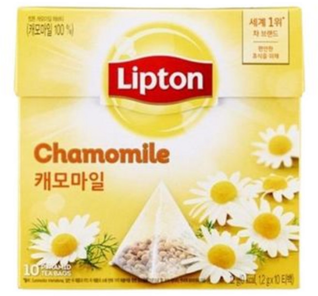 립톤 숙면에좋은 마시는 저카페인 식수대용 허브차 캐모마일 티백 10T, 1개