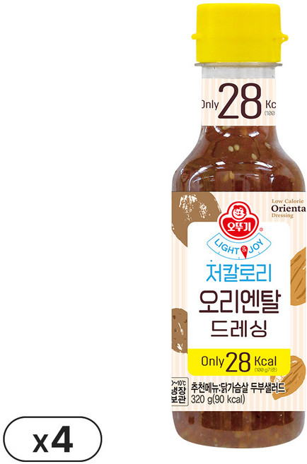 오뚜기 오리엔탈 저칼로리 드레싱 320g 가정용 다이어트용, 4개