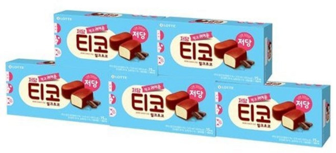 저당 티코 밀크초코 15입 X5개, 5개, 34ml
