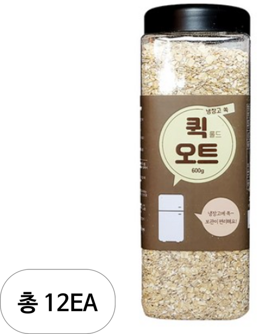 냉장고쏙 퀵 롤드 오트, 600g, 12개