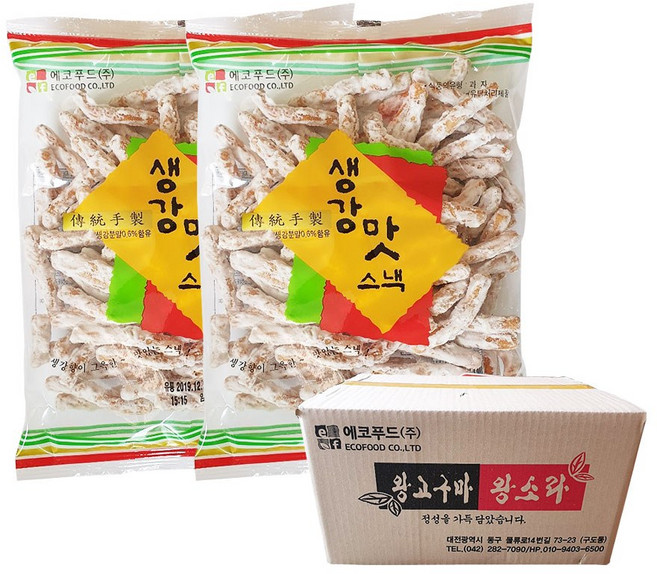 에코푸드 생강맛스낵 1박스 (20봉), 180g, 1개