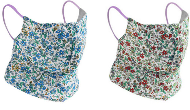 스타리프 메쉬 인견마스크 2개, 화이트블루_화이트레드