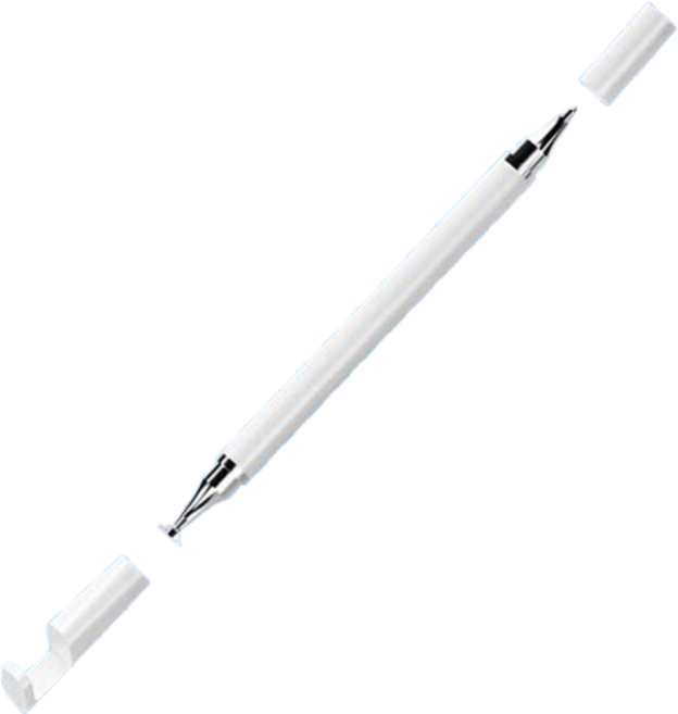 三合一觸控筆：螢幕觸控、圓珠筆、手機支架，適用於手機和平板, 白色【圓盤筆+圓珠筆+手機支架】, 1個