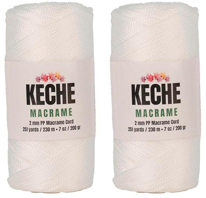 마크라메 코드 용품 2mm 폴리에스터 로프 실 2팩 테이블 러너 벽 장식 식물 걸이용 251야드 - 피스타치오, 2 SKEINS, 245 - Blue