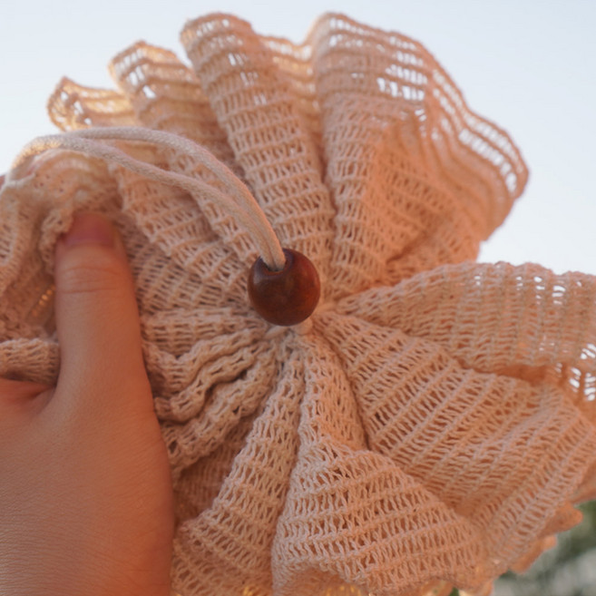 면샤워볼 샤워타월 샤워타올 제로웨이스트 코튼 데일리 목욕타월 목욕타올 바디타올, 1개, 5개입, 베이지