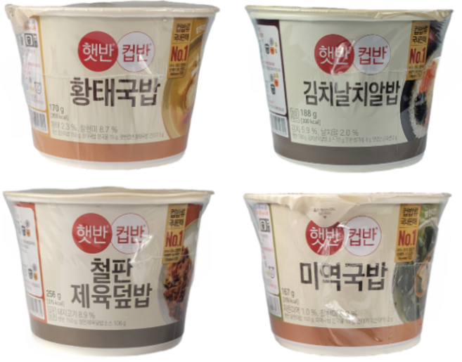 햇반컵반 4종 세트 (황태국밥+김치날치알밥+낙지콩나물비빔밥+미역국밥) x3개, 2세트