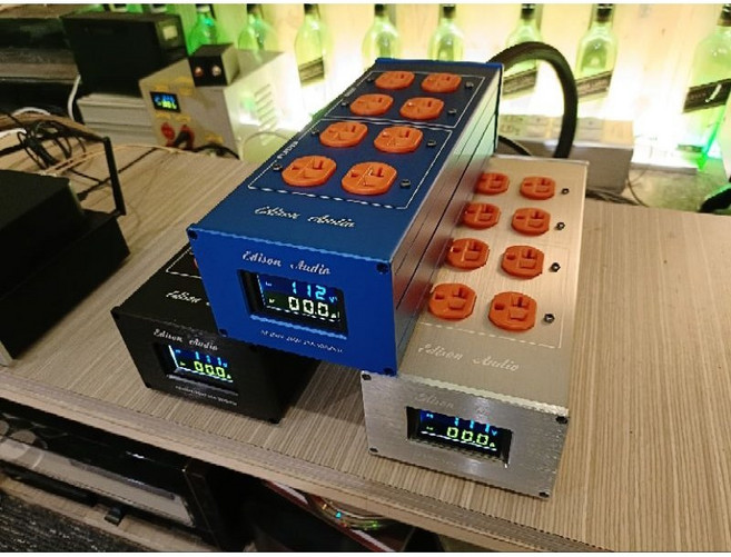 Edison Audio 2024全新訂製款電源排插 (4孔濾波 4孔直通), 1個, 銀色8孔排插一台+1米怪獸電源線